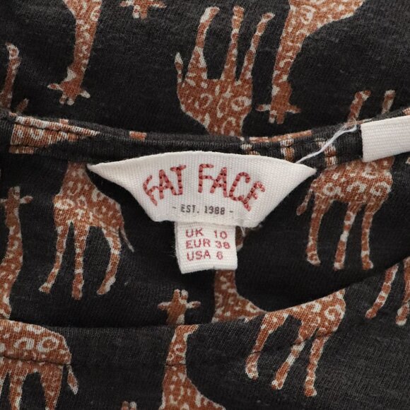 Fat Face Womens Brown Sz 6 Simone Animal Print Jersey Giraffe A-Line Midi Dress - Picture 9 of 11